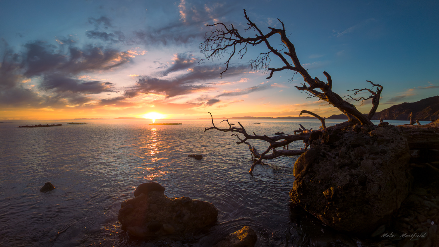 Sunrise over Coromandel beach